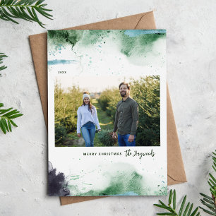 Artsy Vrolijke Kerstmis Foto Feestdagenkaart