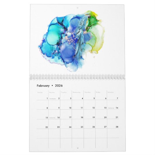 Artsy Watercolor Animals Personalized Kalender (Feb 2026)