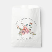 Artsy Waterverf Bloemen Dank u Namen Bruiloft Bedankzakje (Voorkant)