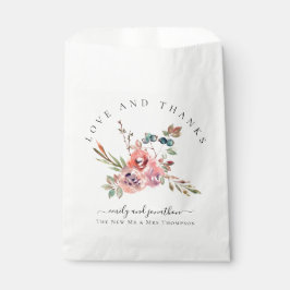 Artsy Waterverf Bloemen Dank u Namen Bruiloft Bedankzakje