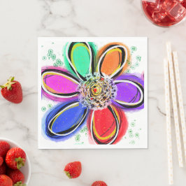Artsy Waterverf Bloemstuk Servet