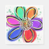 Artsy Waterverf Bloemstuk   Servet (Voorkant)