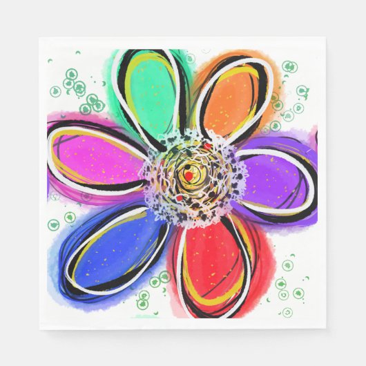 Artsy Waterverf Floral Servet (Voorkant)