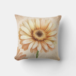 Artsy Waterverf Gerbera Daisy Flower Kussen