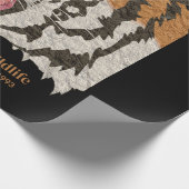 Artsy waterverf wilde tijger Bruin en zwart Cadeaupapier (Hoek)