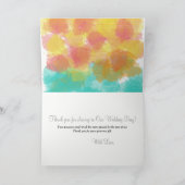 Artsy Waterverven bruiloft dank u foto Bedankkaart (Binnen)
