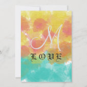 Artsy Waterverven Geometric Framed Wedding Kaart (Achterkant)