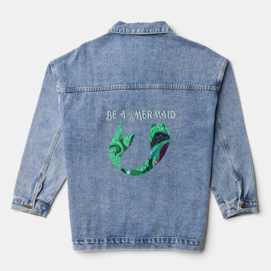 Artsy Wees een zeemeermin visstaart Denim Jacket (Achterkant)
