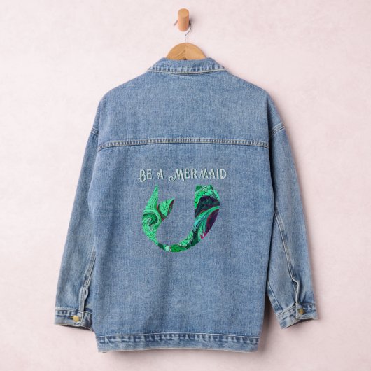 Artsy Wees een zeemeermin visstaart Denim Jacket (Hangar)