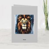Artsy Wild African Lion Bedankkaart (Achterkant)