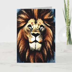 Artsy Wild African Lion Bedankkaart