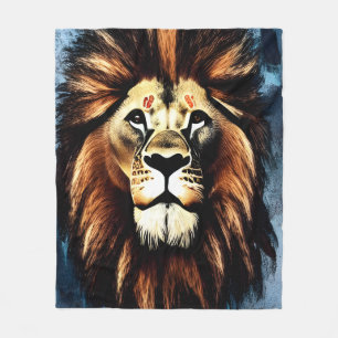 Artsy Wild African Lion Fleece Deken