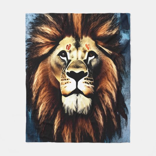 Artsy Wild African Lion Fleece Deken (Voorkant)