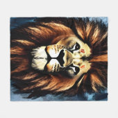 Artsy Wild African Lion Fleece Deken (Voorkant (Horizontaal))