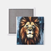 Artsy Wild African Lion Magneet (Voorkant / Achterkant)