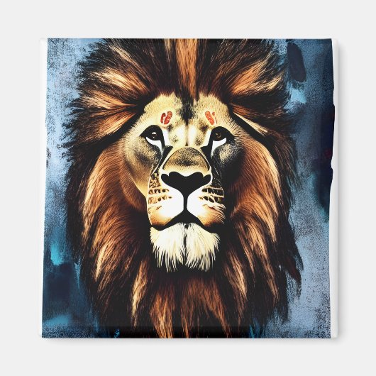 Artsy Wild African Lion Magneet (Voorkant)
