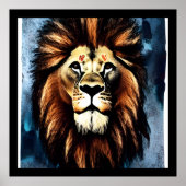Artsy Wild African Lion Poster (Voorkant)