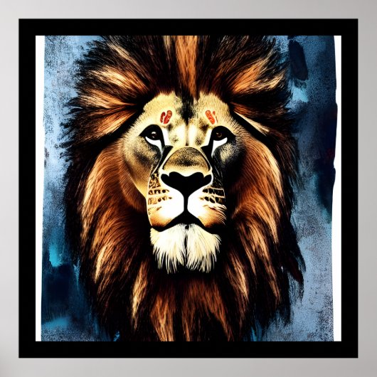 Artsy Wild African Lion Poster (Voorkant)