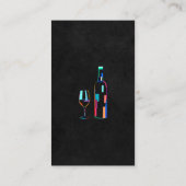Artsy Wine Fles en Glass Visitekaartje (Achterkant)