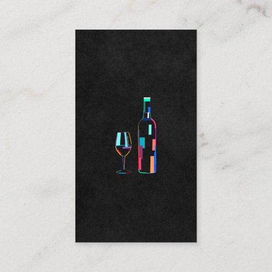 Artsy Wine Fles en Glass Visitekaartje (Achterkant)