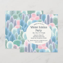 Artsy Winter Pastel Bomen Kerstfeest Kaart
