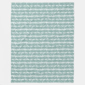Artsy Witte Jeneverbes Groene Abstracte Chevron Fleece Deken (Voorkant)