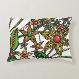 Artsy Zentangle Bloem Motief Lage Rug Kussen - Vib
