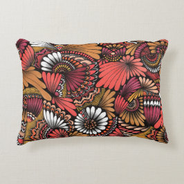 Artsy Zentangle Bloem Motief Lage Rugkussen - Moo Accent Kussen