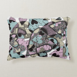 Artsy Zentangle Hartvormige Lendenkussen - Pastelr Accent Kussen