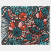 Artsy Zentangle Neurographica Patroon Fleece Deken (Voorkant (Horizontaal))