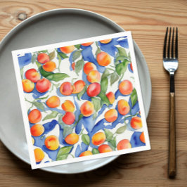 Artsy Zomer Abrikozen Fruiten Waterverf Patroon Servet