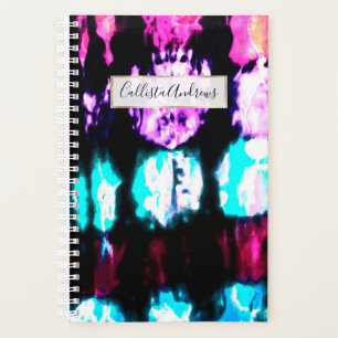 Artsy Zomer Blauwgroen Zwart Kleurrijke Tie Dye Pa Planner