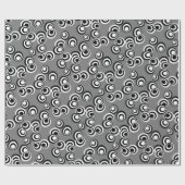 Artsy zwart-wit ronde cirkels Stippen Cadeaupapier (Vlak)