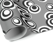 Artsy zwart-wit ronde cirkels Stippen Cadeaupapier (Rol Hoek)