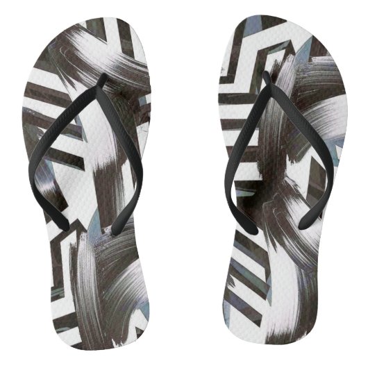 Artsy Zwart & Wit Teenslippers (Voetbed)
