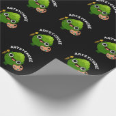 Artsychoke Funny Veggie Artichoke Pun Dark BG Cadeaupapier (Hoek)