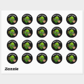 Artsychoke Funny Veggie Artichoke Pun Dark BG Ronde Sticker (Vel)