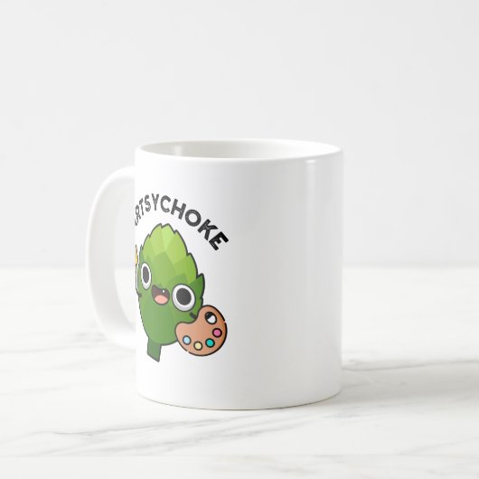 Artsychoke Funny Veggie Artichoke Pun Koffiemok (Voorkant links)