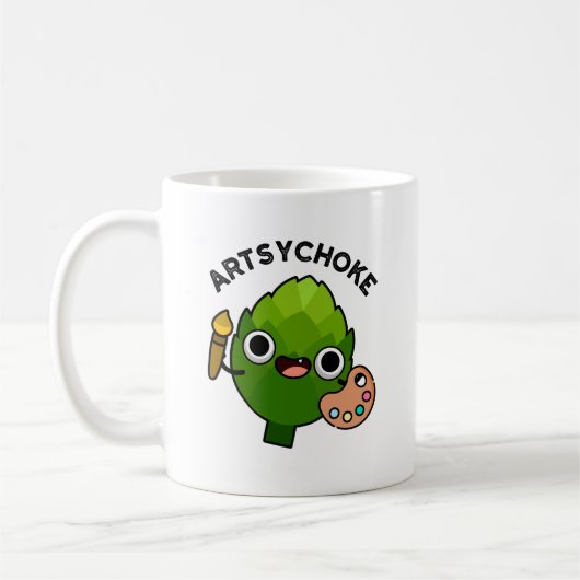 Artsychoke Funny Veggie Artichoke Pun Koffiemok (Links)