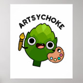 Artsychoke Funny Veggie Artichoke Pun Poster (Voorkant)