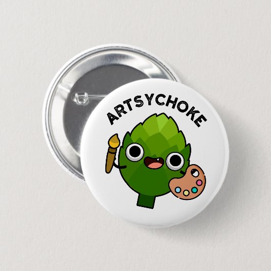 Artsychoke Funny Veggie Artichoke Pun Ronde Button 5,7 Cm (Voorkant /achterkant)