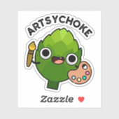 Artsychoke Funny Veggie Artichoke Pun Sticker (Vel)