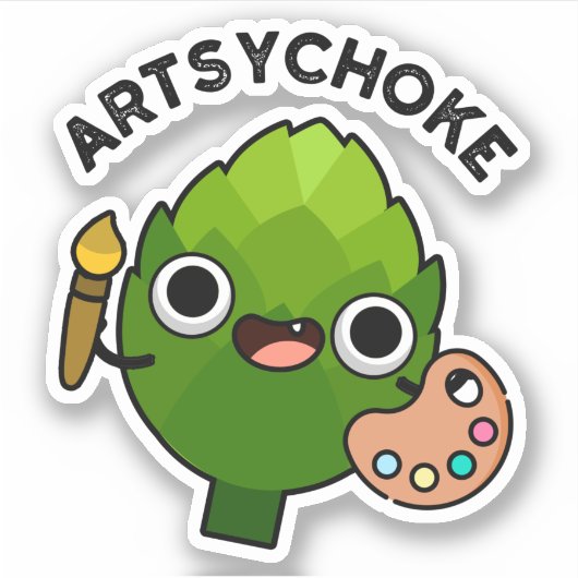 Artsychoke Funny Veggie Artichoke Pun Sticker (Voorkant)