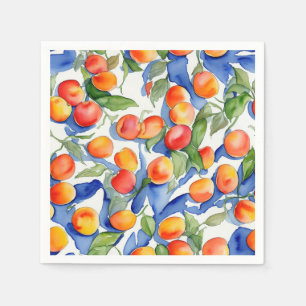 ArtsySummer Apricots Fruits Waterverf Pattern Servet