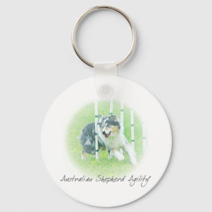 Artwork Australian Shepherd Agility Sleutelhanger