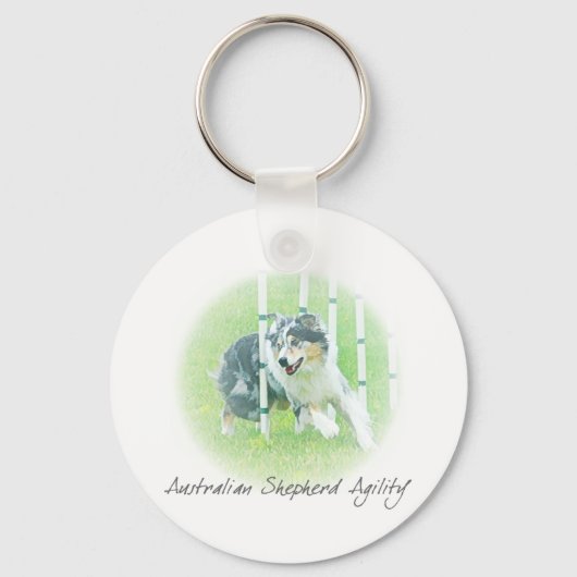 Artwork Australian Shepherd Agility Sleutelhanger (Voorkant)