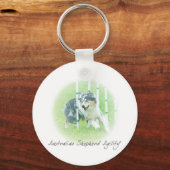 Artwork Australian Shepherd Agility Sleutelhanger (Voorkant)