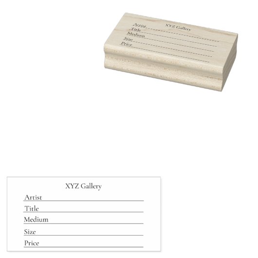 Artwork Display Label Template Rubberstempel (Gestempeld)