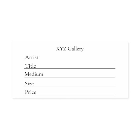 Artwork Display Label Template Rubberstempel (Afrduk)