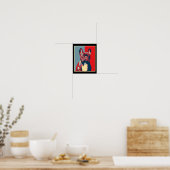 Artwork franchie - silhouet franse stier poster (Keuken)